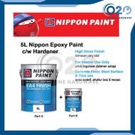 Nippon Paint Ea4 Finish Floor Epoxy Paint Iron steel Paint Sealer Primer Painting Cat Paint High Gloss Oil Base (5L)