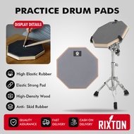 RIXTON Practice Drum Pad Training Drum for Beginners and Jazz Drums Rubber Wooden Dumb Drum 8inch