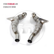 HMD Exhaust System High Flow Performance Downpipe for Ferrari 488 Pista Spider GTB V8 3.9T With Heat