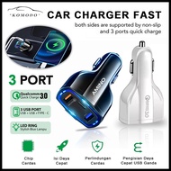 Car Charger Fast Charger 3 Port USB QC 3.0 Type C Output Saver Car Lights/Car Charger