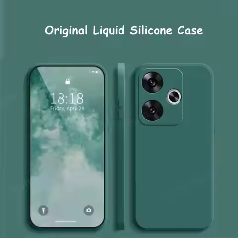 Luxury Case For Xiaomi Poco F6 Cover Poco F6 Fundas Coque Original Liquid Silicone Soft TPU Back Cas