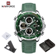 NAVIFORCE ผู้ชายนาฬิกาแบรนด์ยอดนิยมนาฬิกาลำลองจอแสดงผลคู่กันน้ำ Led เรืองแสงกีฬานาฬิกาสำหรับผู้ชาย N