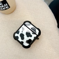 《MFD》Tide brand Apple bluetooth earphone case for Airpods 1/2/3，Airpods Pro，New Airpods 3 case natural animal style interesting Black and white cow zebra texture model pattern safety glass case wireless Cute Airpods case Apple Airpods Professional case