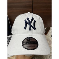 NE 9 Twenty White Cap Dark Navy Logo Baseball Cap Strapback Adjustable