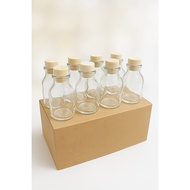 BREAST MILK 50ml SQUARE/ 8 PCS breast GLASS SOUVENIR BOTTLE/ Breast bottle/ milk/ with rubber cap Gl