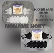 Masker Duckbill Anak DR ITC Polos Hitam Putih 3 Ply 50pcs Usia 3 - 14 Tahun BISA BAYAR DITEMPAT