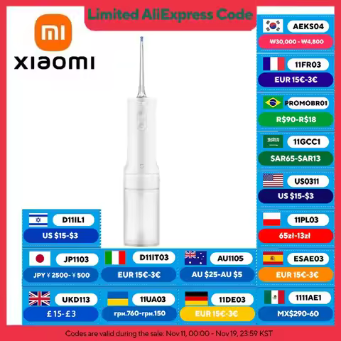 XIAOMI MIJIA Electric Oral Irrigator Upgraded version – Ultrasonic, 90-Day Gentle Use,Water Flosser 