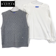 Blue Label Crestbridge 2015 灰色 x 白色 Cutsaw 針織背心，38 碼（二手）