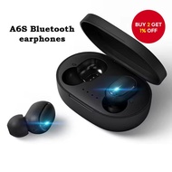 Original A6S TWS Wireless Headphones Bluetooth Sport Stereo Earbuds Keluaran A6S TWS Headset Fon Tan
