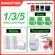 Niimbot B21 B1 White Tag Color Transparent Thermal Label Sticker Paper 1/3/5 Roll Waterproof Scratch