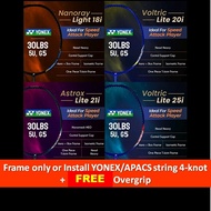 【ORIGINAL】Yonex 20i/21i/25i 【FRAME ONLY OR INSTALL YONEX/APACS STRING 4-knot+Overgrip】Badminton Racket - (1 set)