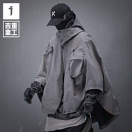 [Functional Style Workwear] Jiye Heavy Industry Workwear Jacket Cloak Jacket Hooded Top Loose Casual