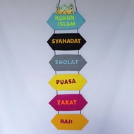 5 S Wall Decoration, Pillar of Faith, Pillars of Islam from Flannel Fabric