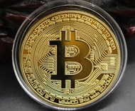 Koin Bitcoin 24 karat emas goldplated