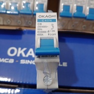 MCB 6A SINGLE POLE MODEL C45N OKACHI
