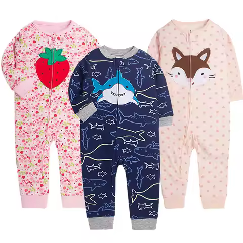 2024 New Cotton Baby Pajamas Toddler Girls Clothes Romper Children Outdoor Clothing Climbing Jumpsui