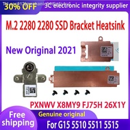 ✾ New PXNWV X8MY9 FJ75H 26X1Y M.2 NVME 2230 2280 SSD Bracket Storage Card Heatsink For Dell G15 5510