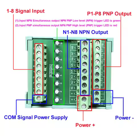 8~16 CHE Optocoupler Isolation Module Board NPN PNP Dual Output Signal Polarity Conversion Module NP