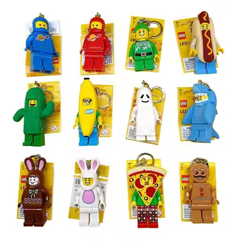 LEGO Classic Character Series Building Blocks Keychain Banana Man Shark Man Cartoon Figures Model Co