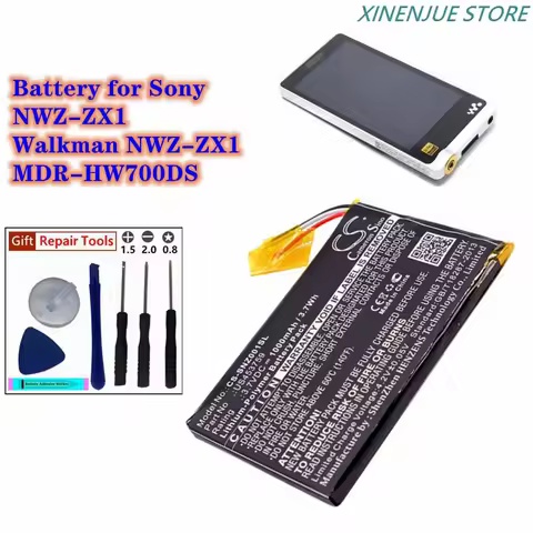 Cameron Sino Battery 3.7V/1000mAh US453759 for Sony NWZ-ZX1 Walkman, MDR-HW700DS