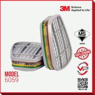 3MTM 6059 ABEK1 Multi Gas / Vapour Cartridge SIRIM DOSH COMPATIBLE 3M 6006 USE WITH 6100 6200 6300 6