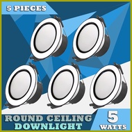 ∼ ◞ ╲ 5 Pieces Of 5watts LED Downlight White Black Super Bright Light Ceiling Pin Light Tri Color