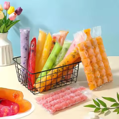 Disposable Ice Pack Grid Disposable Popsicle Mold Bag Self-sealing Ice Tray Bag Ice Cube Bag Box Edi