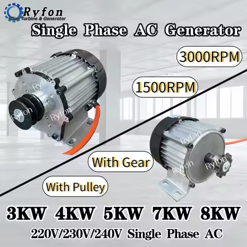 High Efficiency 5000W 7KW 8KW 220V 240V 1Phase Alternator Permanent Magnet Generator With Regulator 