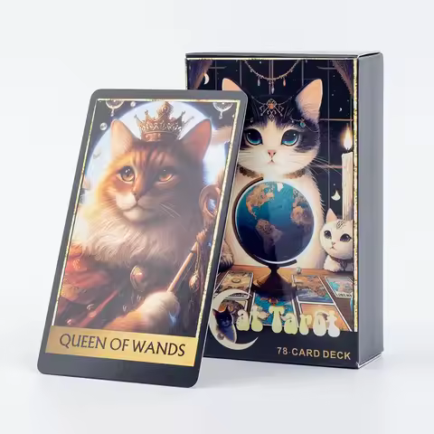 Cat Tarot 78 Card Deck English Version Board Game Christmas Gift Divination Tools for Fun Fortune Te