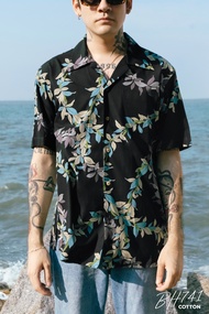 Simple&Raw - เสื้อเชิ้ต BH741 BlueHawaii Shirts (Black)
