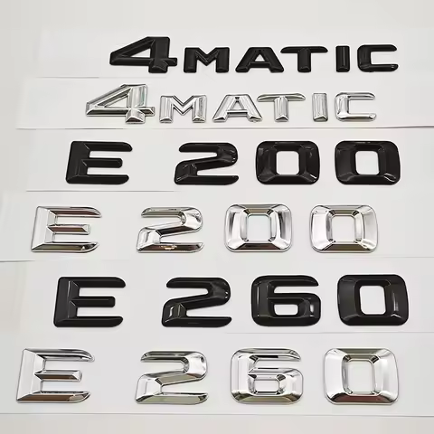 3D Car Letters Rear ABS Trunk Badge Logo E200 E260 Sticker Emblem For Mercedes-Benz E Class E200 E26