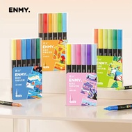 ENMY Black Box Direct Liquid Soft Tip Acrylic Marker 6 Colors Set Dual Nib Fine Line & Wide Fill Wat