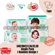 Offspring Chlorine-Free Fashion Tape Diapers - S48/M42/L36/XL30