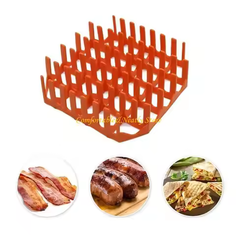 K92B Silicone Air Fryer Grilling Pan Air Fryer Accessories Bacon Holder for Air Fryer