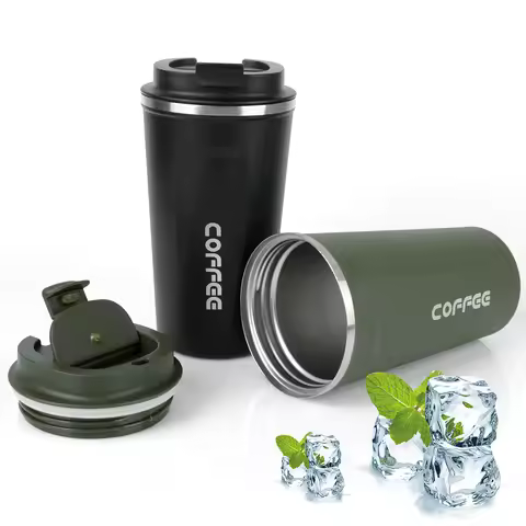 Thermo Cafe Double Stainless Steel Coffee Mug for Tea Water Coffee 380/510ML Leak_Proof Travel Therm