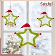 SUGIGMY Christmas Tree Topper, Fuzzy Grinch Star Creative Star Tree Topper, Creative with Hat Star P