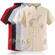 Men Samfu Traditional Costume Dragon Samfu Plus Size Chinese New Year Clothes Sam Fu Baju Raya