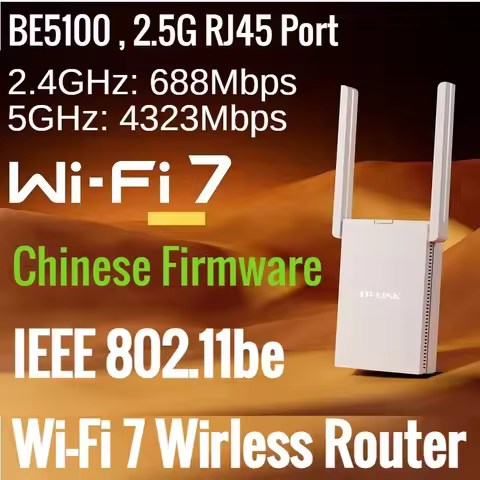 1* 2.5Gbps RJ45, IEEE 802.11be Wi-Fi 7 Wirless Router BE5100 WiFi7 Wireless Mesh Router Dual-frequen