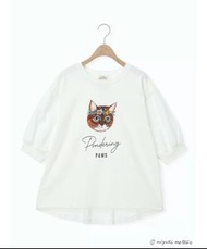 ✨限量 日本 Samansa Mos2 貓咪印花短袖上衣Tee