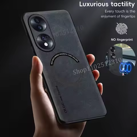 For Magsafe Wireless Charge Case For Honor 90 300 200 Pro Magnetic Sheepskin Leather Cover For Honor