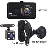 กล้องติดรถยนต์ มีการรับประกัน รุ่นใหม่ล่าสุด กล้องถอยหลัง กล้องติดหน้ารถ เมนูภาษาไทย Car Camera 2กล้อง หน้า-หลัง HD1080P Driving Recorder หน้าจอใหญ่ 4.0