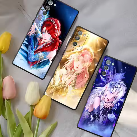 Phone Case for Samsung Galaxy Note 20 Ultra 5G 10 Plus 9 Black TPU Cover Cartoon Infinity Nikki Cute