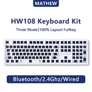 HW108 mechanical keyboard case kit RGB 100percent 3 Mode wireless Mechanical Keyboard Hot Swappable 