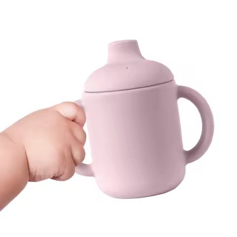 Food Grade Silicone Baby Feeding Cups Drinkware Cup BPA Free Newborn Learning Hand Child Bottle Baby