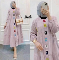 GAMIS MIDI KANCING PELANGI CRINKLE AIRFLOW PREMIUM