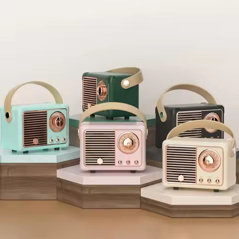Mini Retro BT Speaker HiFi Stereo Wireless Vintage Speaker Outdoor for Car Stereo Loudspeaker