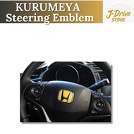 4D Carbon Steering Wheel Emblem Sticker for Honda S660 N-BOX N-WGN Odyssey Fit (Red/Yellow/Silver/Bl