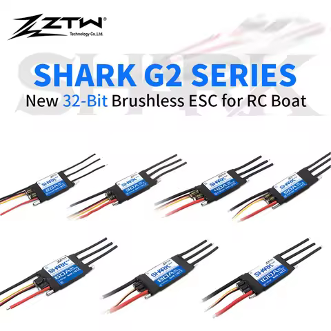 ZTW ESC Shark 20A/30A/40A/50A/60A/80A/100A G2 Switching BEC 5V/6V 8A 32-Bit Bidirectional Brushless 