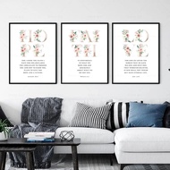 Faith Hope Love Bible Verse Wall Art Poster Scripture Quote Hebrews 11 Jeremiah 29 John 316 Decor