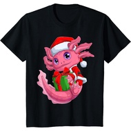 Kids Christmas Axolotl Shirt Funny Santa Axolotl Costume Xmas T-Shirt